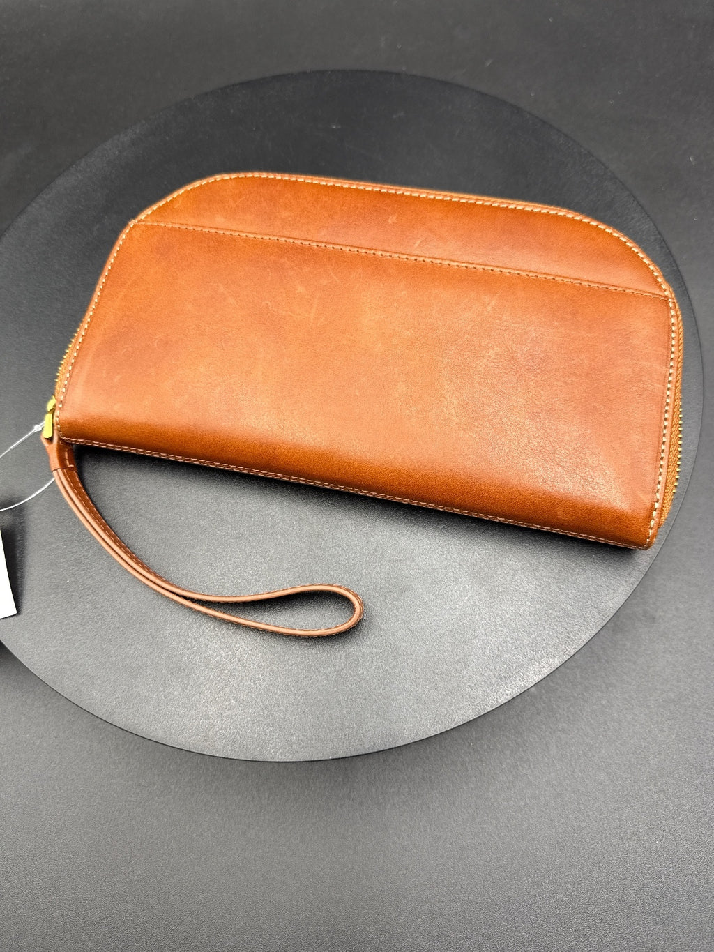 Margot Genuine Leather Zip-Around Wristlet Wallet Brown