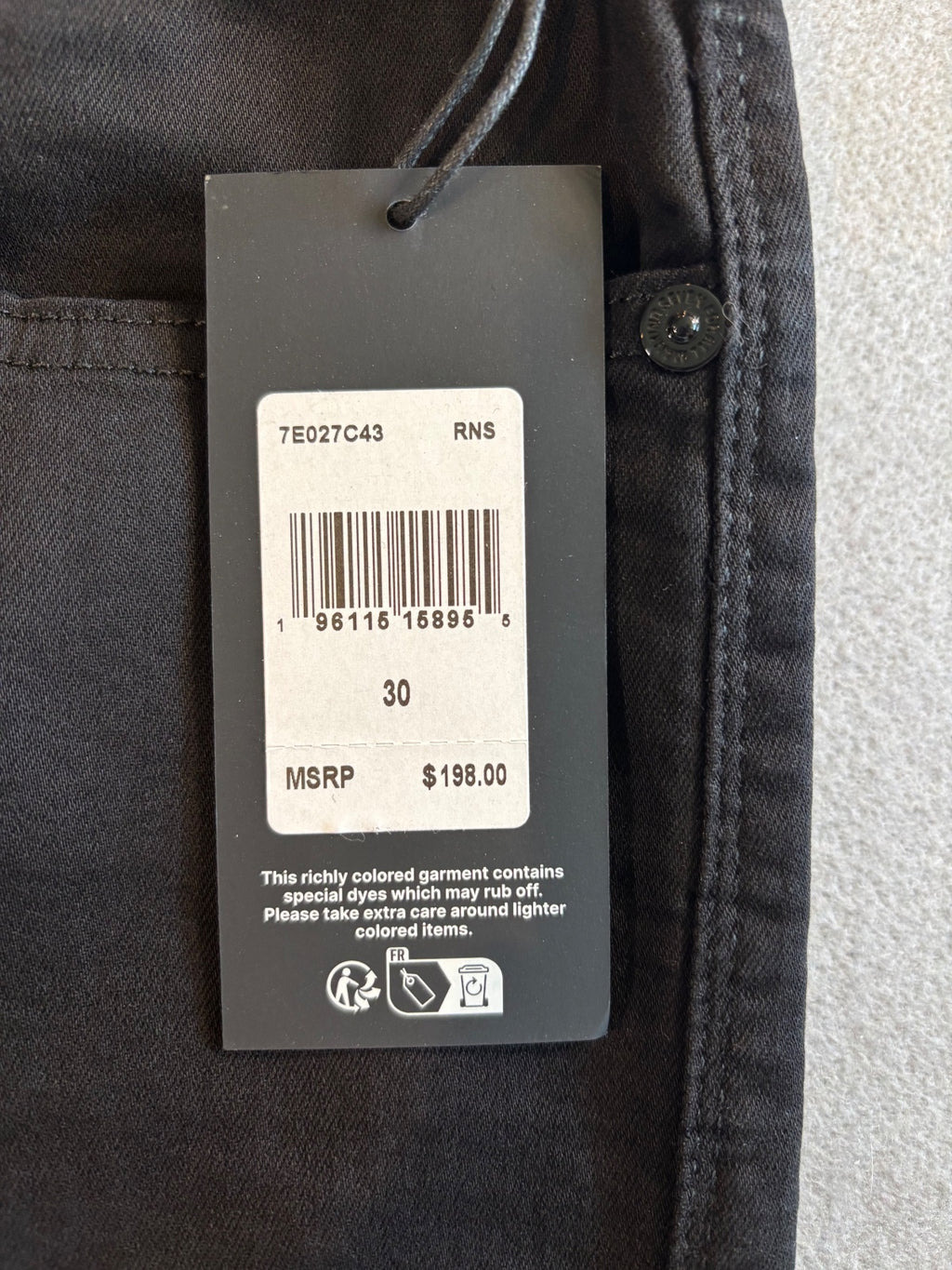 7 for all Mankind Rag & Bone Black Slim Fit Jeans Size 30