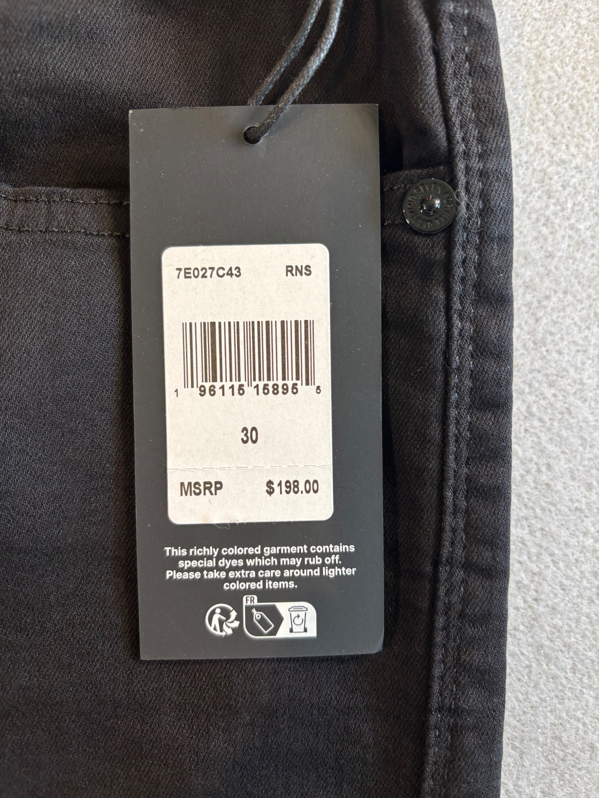 7 for all Mankind Rag & Bone Black Slim Fit Jeans Size 30