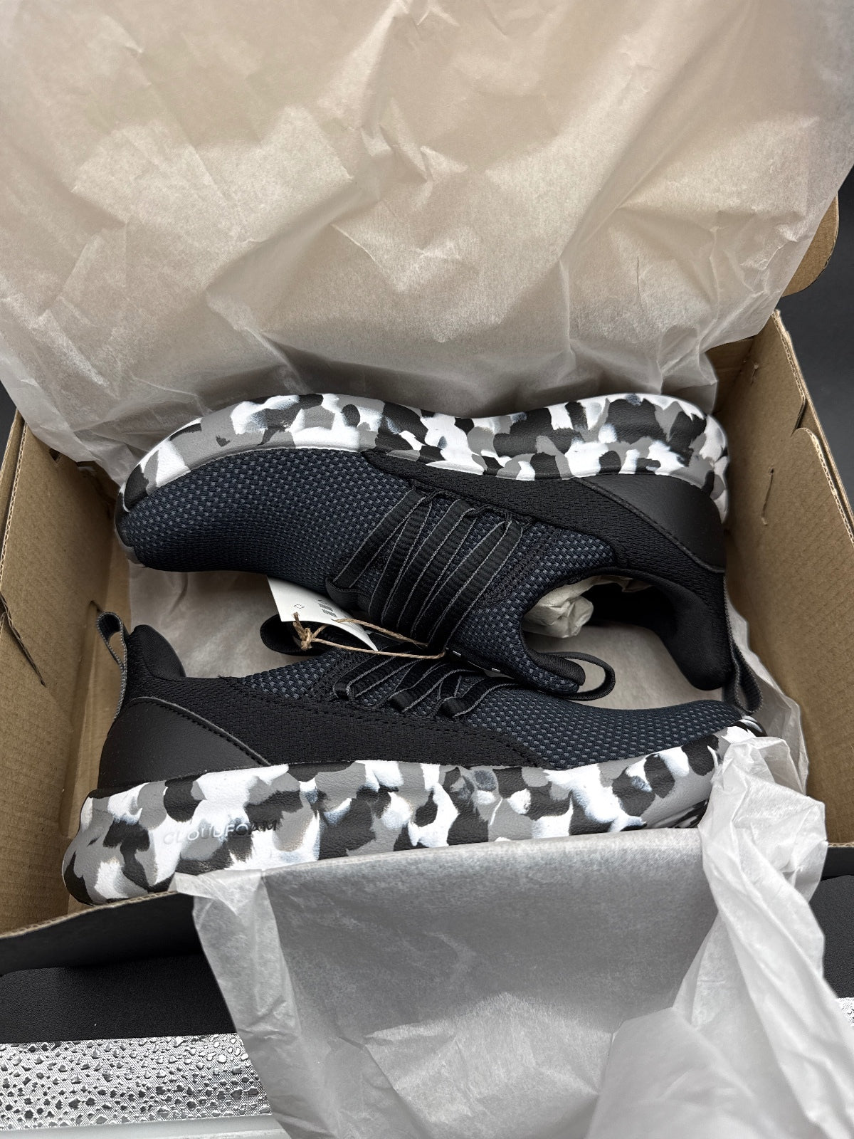 Adidas Lite Racer Adapt 7.0 K Kids Running Shoes Black Camo