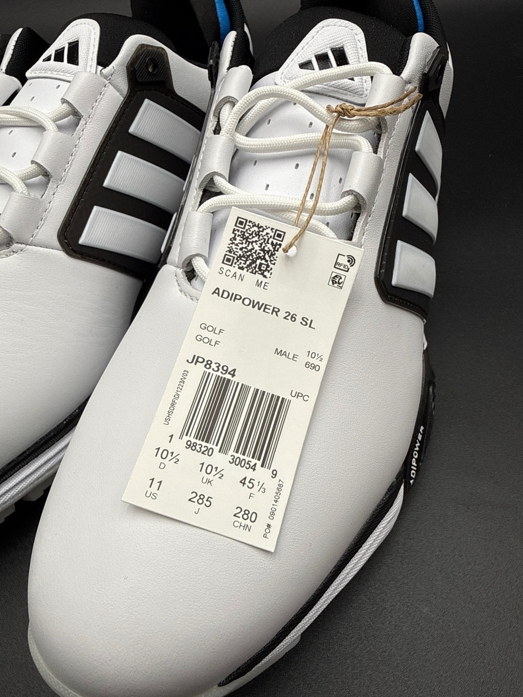 Adidas Adipower 26 SL Golf Shoes Size 11 White Black Blue