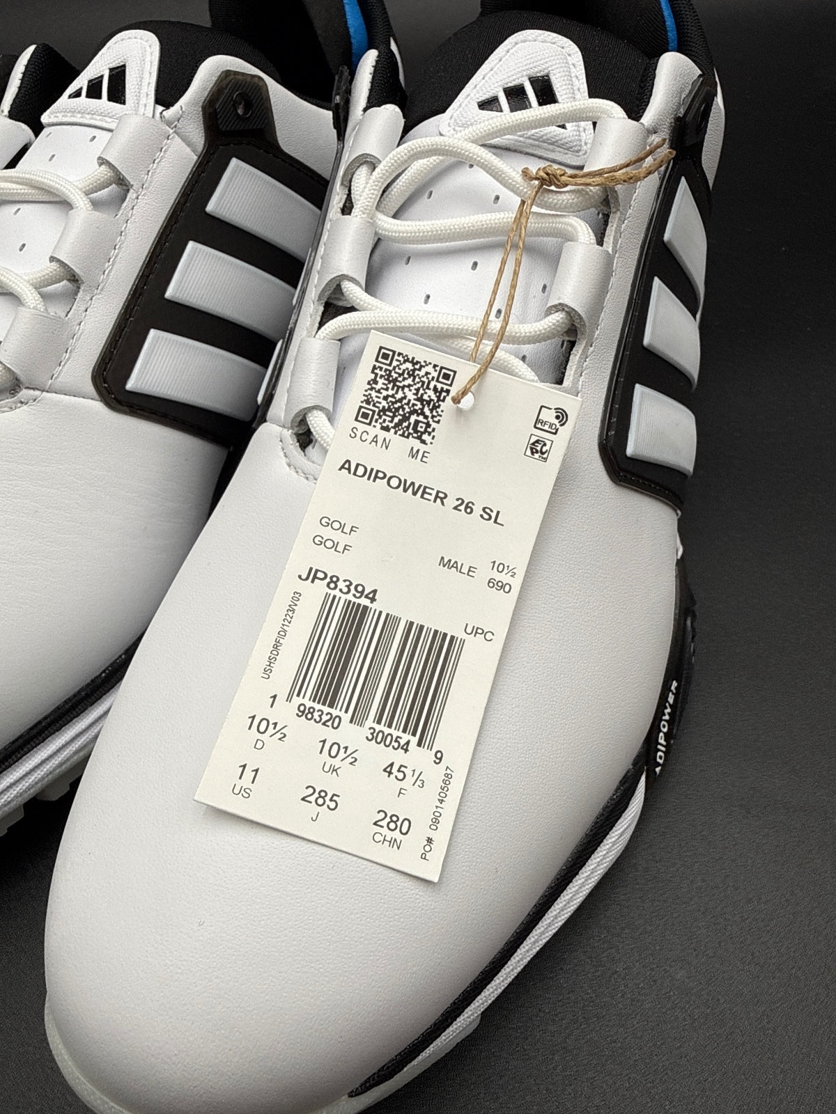 Adidas Adipower 26 SL Golf Shoes Size 11 White Black Blue