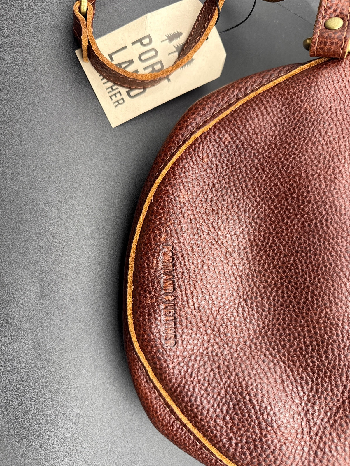 Portland Leather Brown Pebbled Leather Crossbody Bag