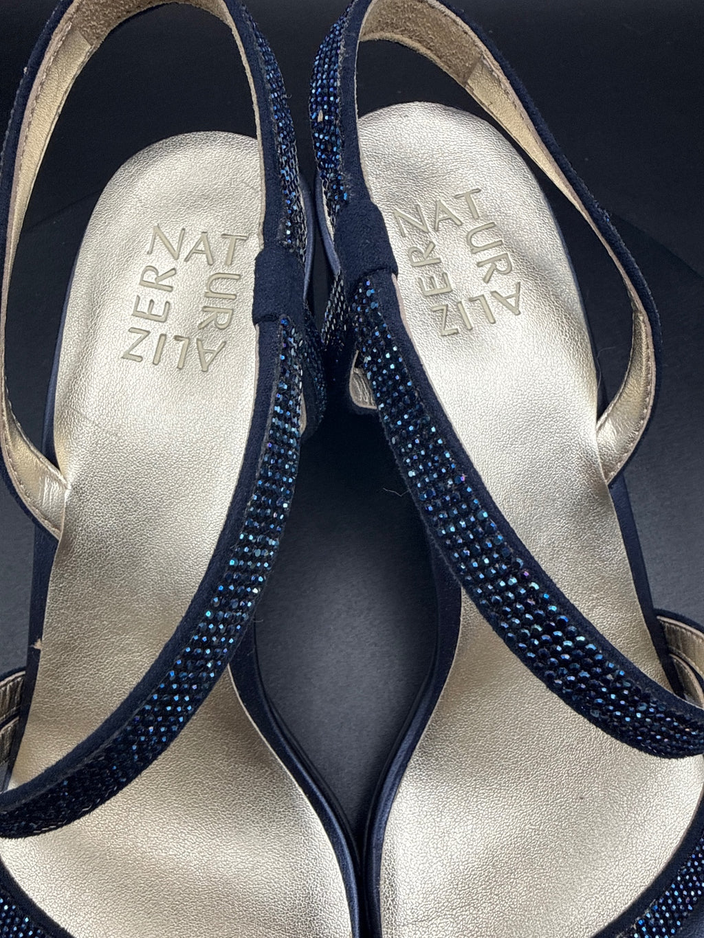 Naturalizer Vanessa 2 Navy Strappy Block Heel Sandals Size 8