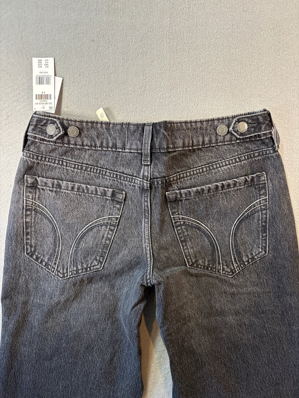 Hollister Low-Rise Baggy Black Denim Jeans W26 Regular