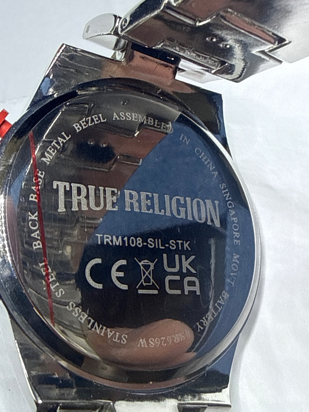 True Religion Men's Stainless Steel Chronograph Wristwatch with Denim Box