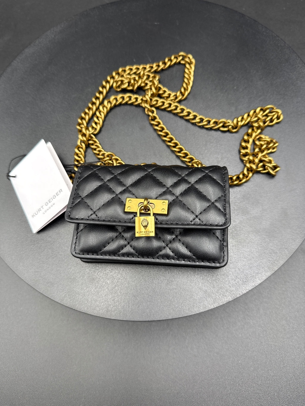 Kurt Geiger Black Micro Brixton Small Crossbody Bag with Pad