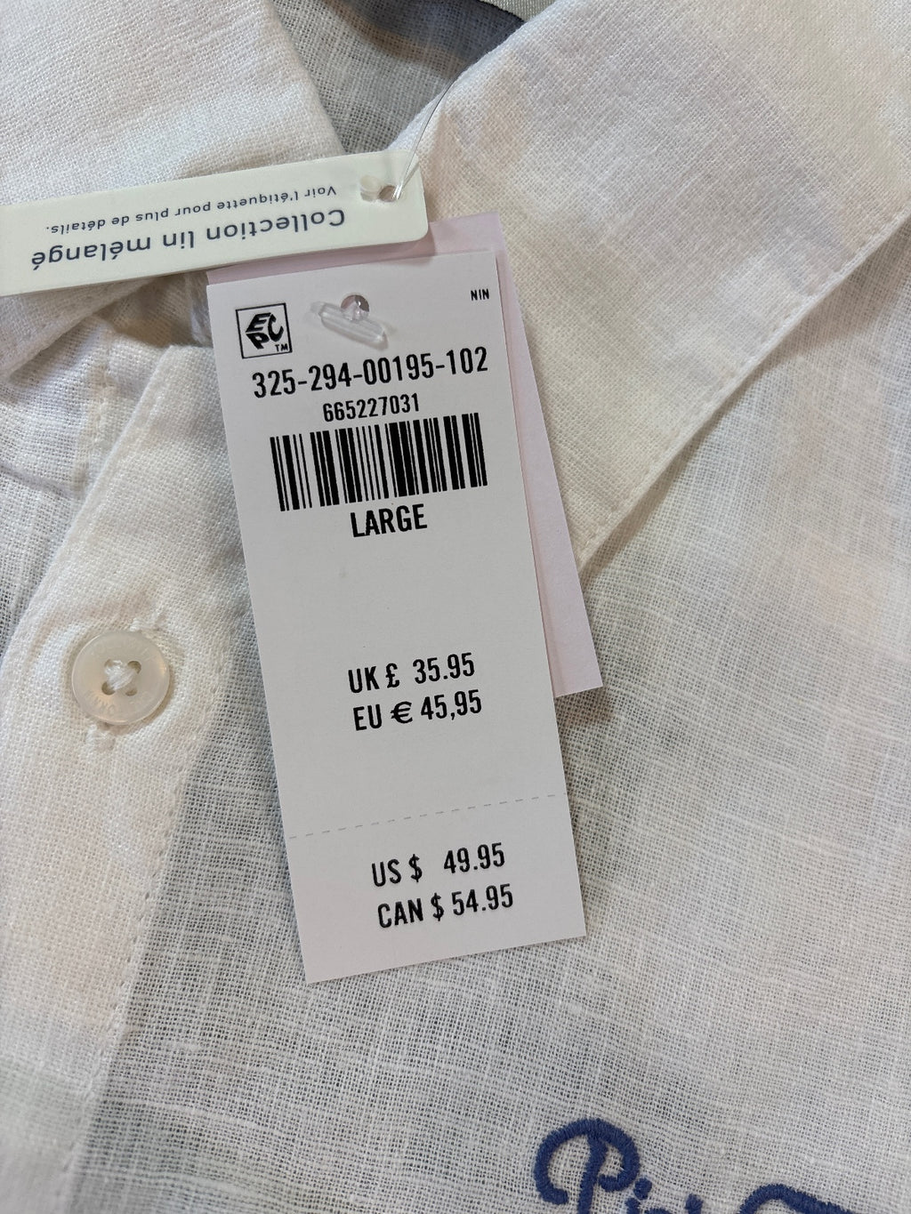 Hollister Men's White Boxy Fit Linen Shirt Large