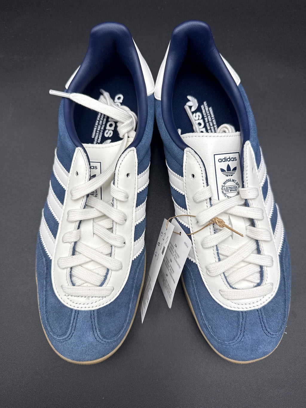 Adidas Gazelle Indoor Sneakers Size 8 US Blue White Gum Sole