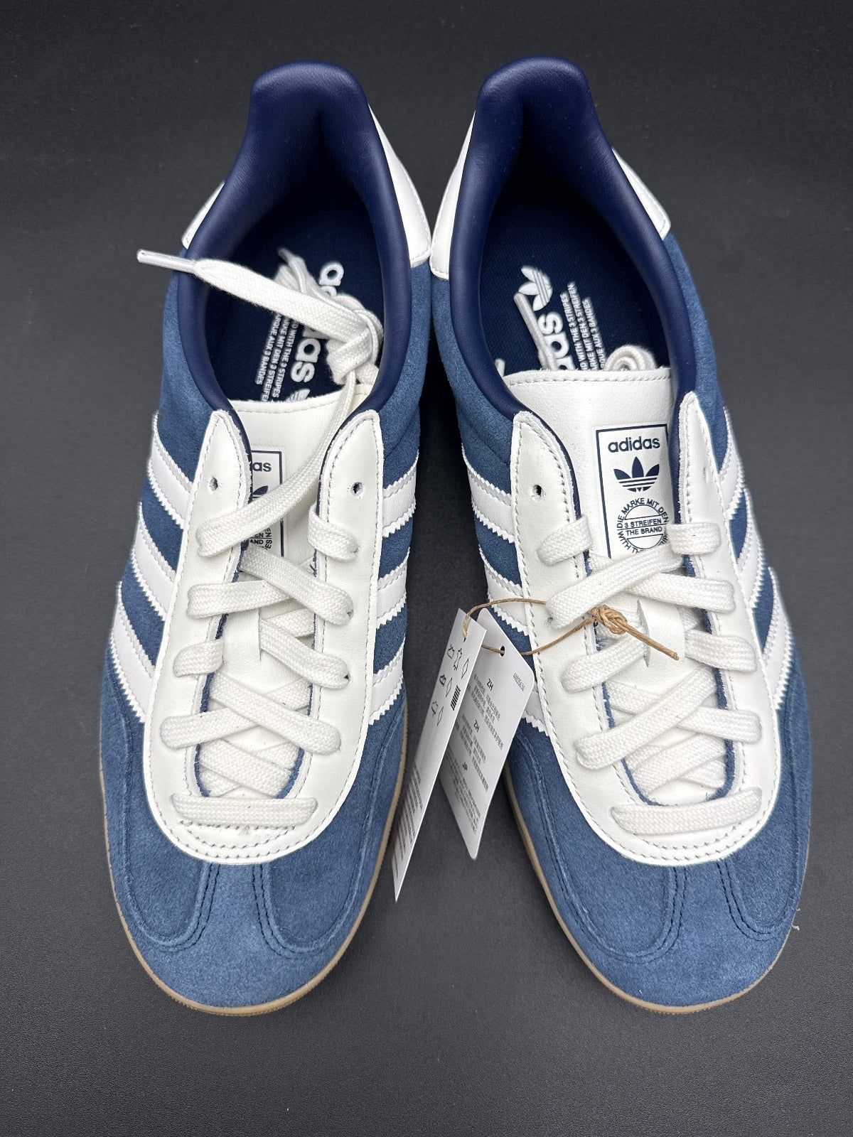 Adidas Gazelle Indoor Sneakers Size 8 US Blue White Gum Sole