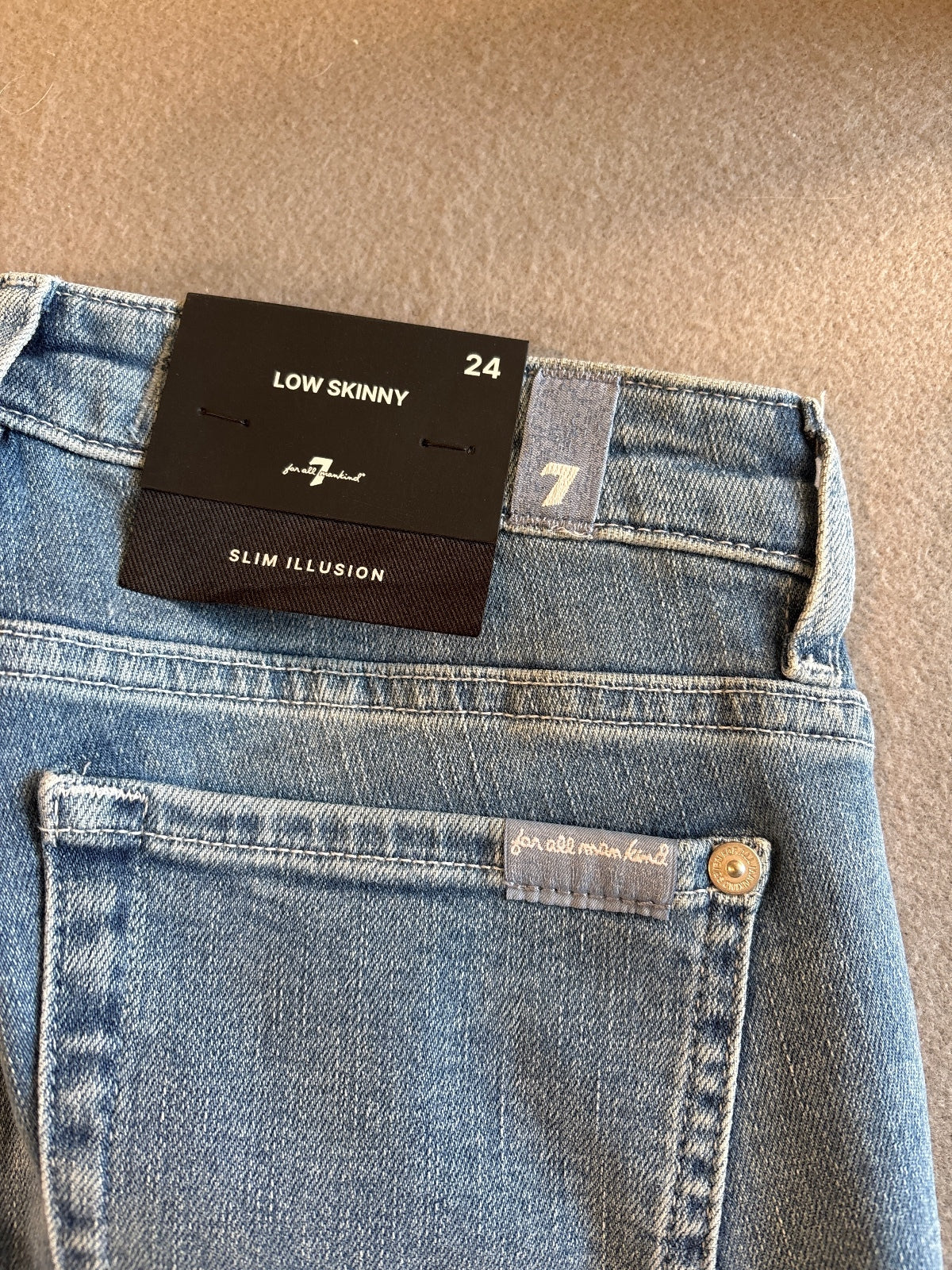 7 For All Mankind Low Skinny Iceflow Jeans Size 24
