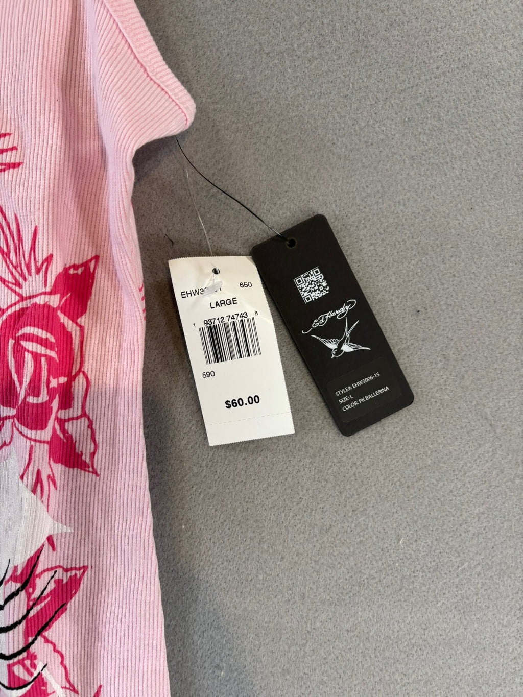 Ed Hardy Pink Tank Dress with Leopard and Skull Print, Large
