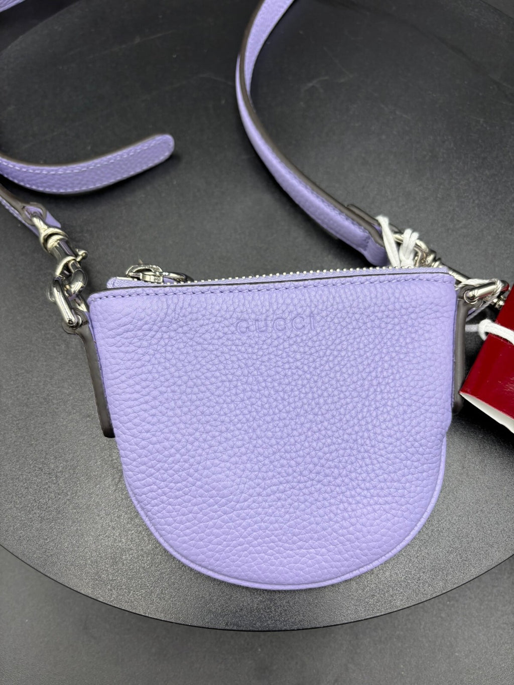 Gucci Lilac Leather Mini Crossbody Bag with Signature Strap