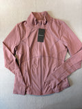 Fabletics Perfect Storm Train Jacket in Mushroom Mauve, Med