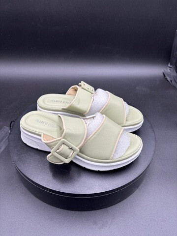 Marco Polo Women's Light Green Slip-On Sandals US 7.5