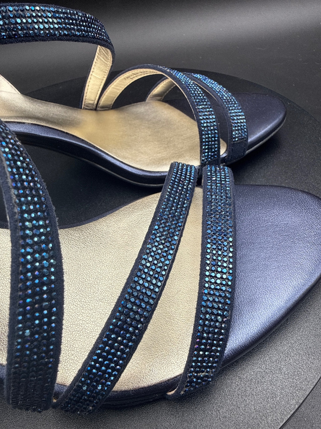 Naturalizer Vanessa 2 Navy Strappy Block Heel Sandals Size 8