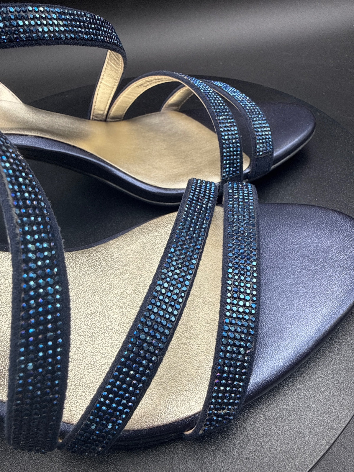 Naturalizer Vanessa 2 Navy Strappy Block Heel Sandals Size 8