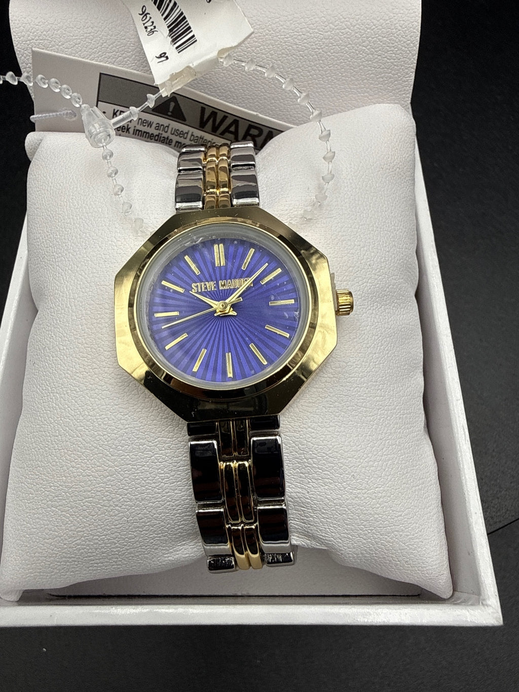 Steve Madden Women's Two-Tone Wristwatch with Purple Dial