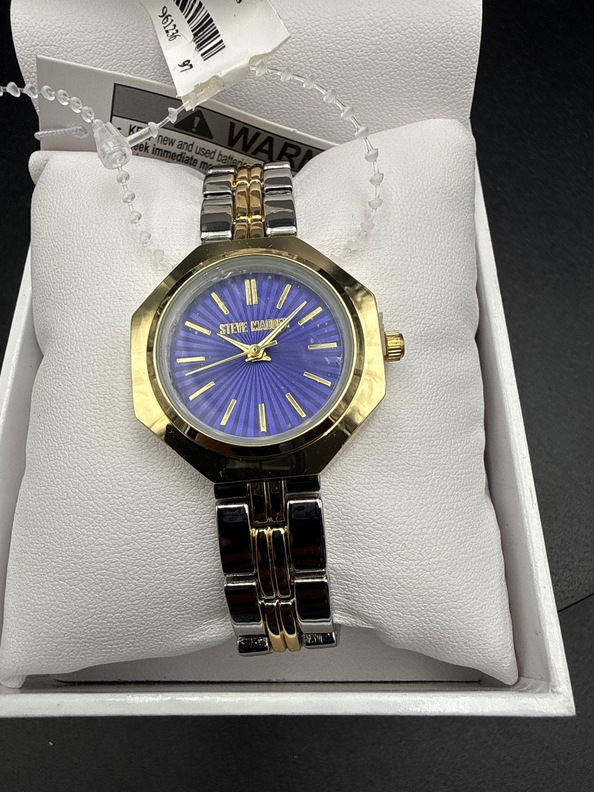Steve Madden Women's Two-Tone Wristwatch with Purple Dial