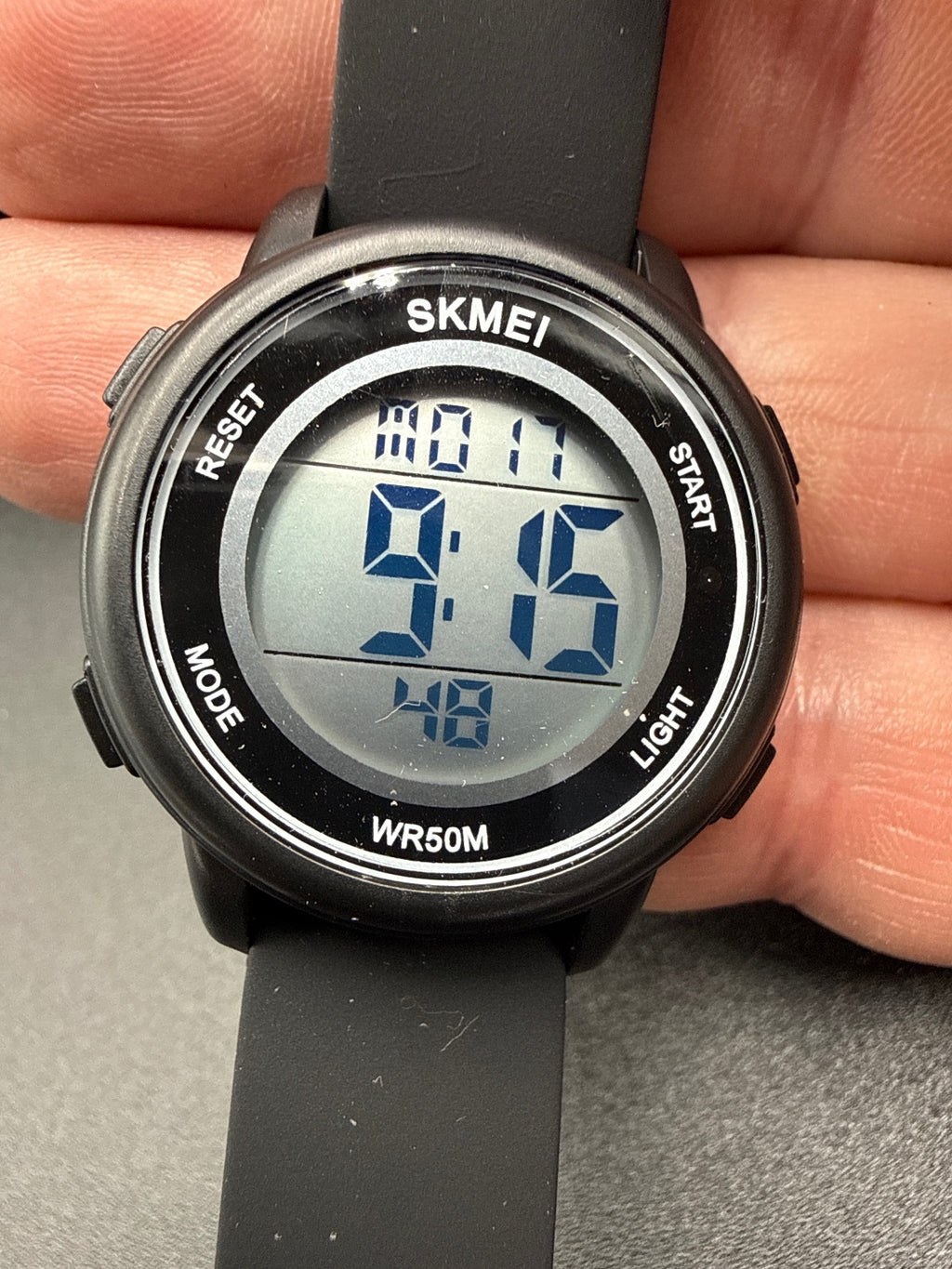 SKMEI Digital Black Wristwatch with Water Resistant 5ATM