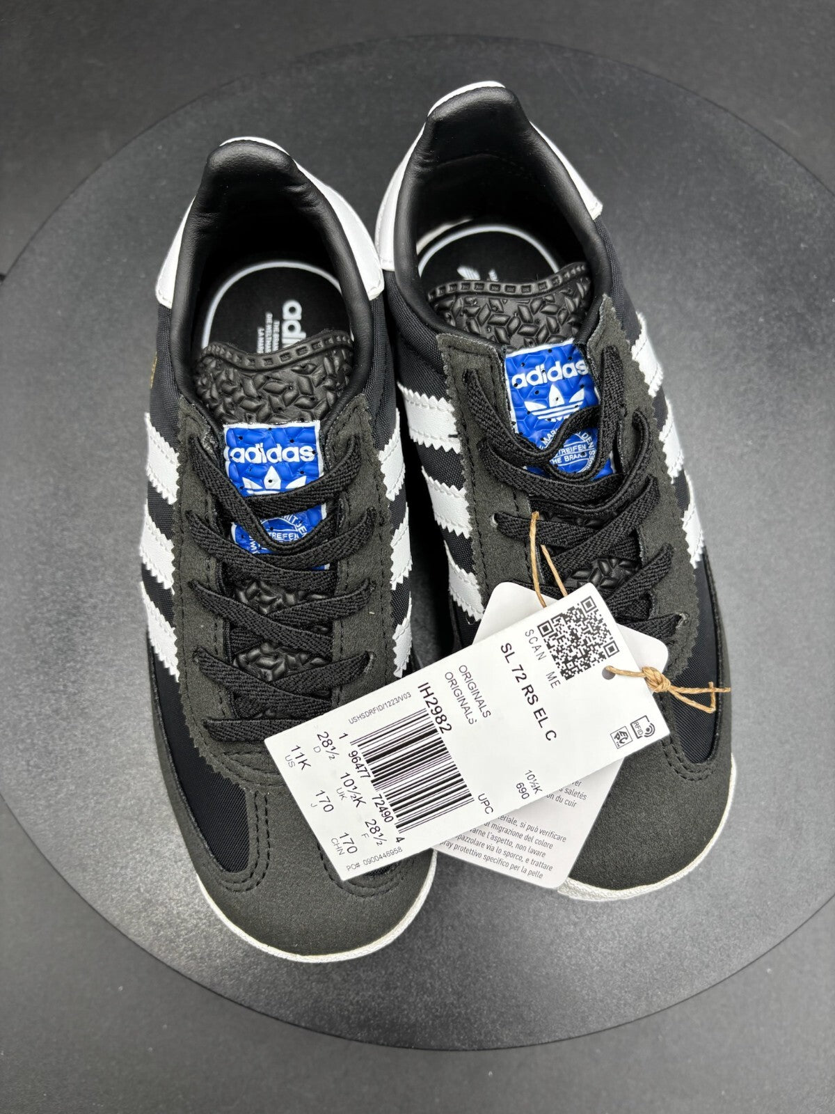 Adidas SL 72 RS EL C – Core Black / White / Blue – Kids 11K