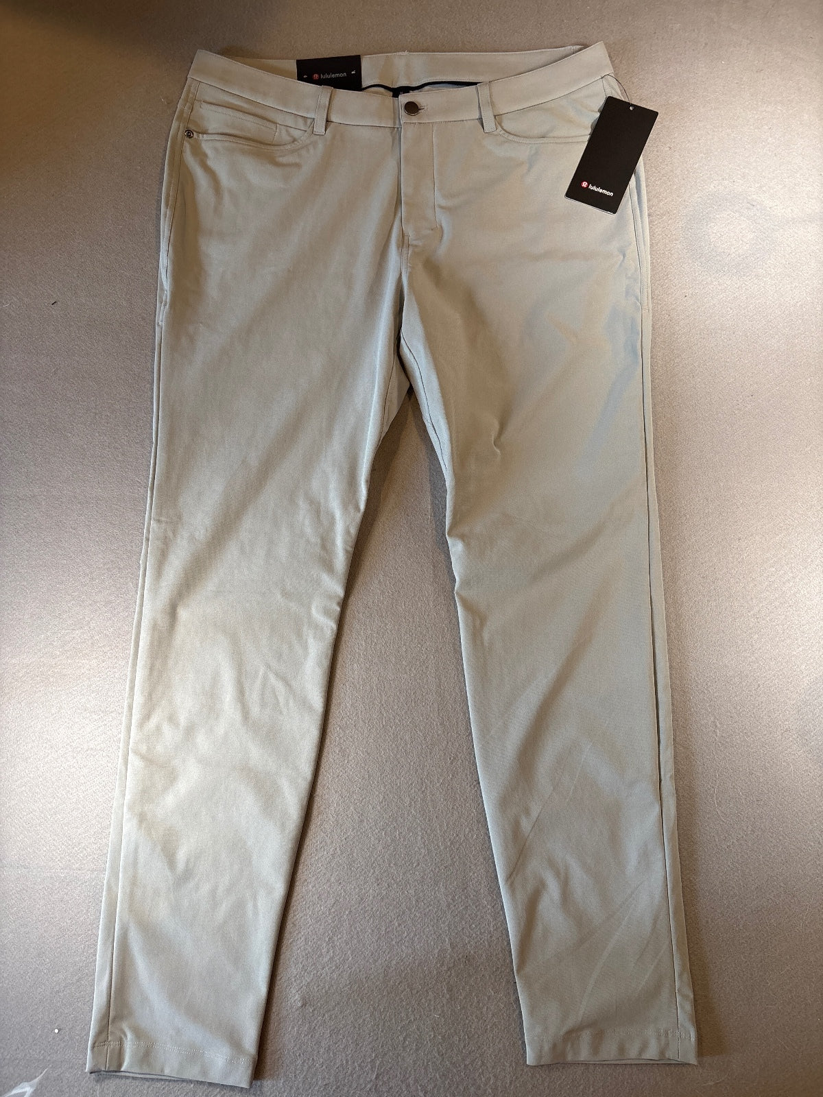 Lululemon ABC 5-Pocket Skinny Fit Pants 38W x 34L Light Gray