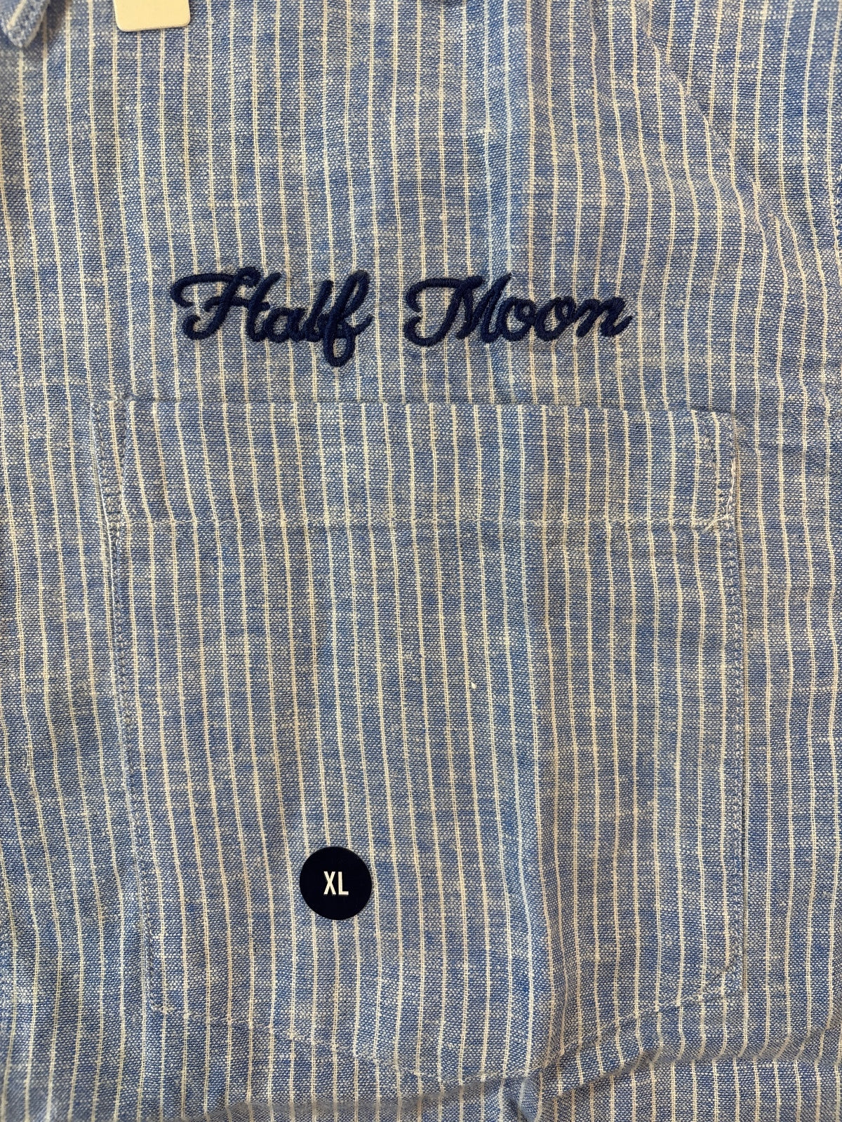 Hollister Boxy Fit XL Short Sleeve Button-Up Shirt Blue