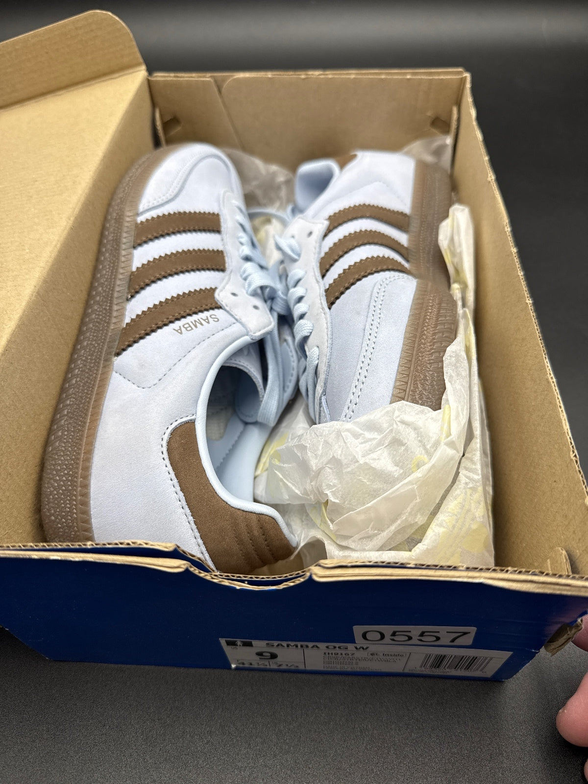 Adidas Samba Sneakers Light Blue Brown Size 9