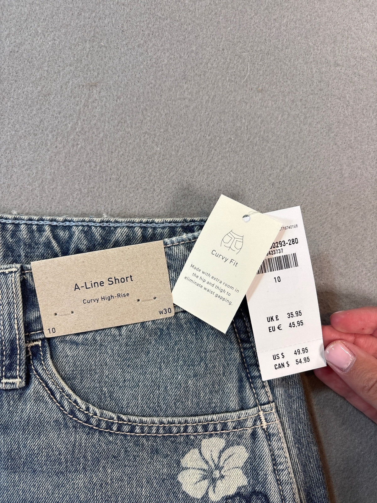 Hollister Women's High-Rise A-Line Denim Shorts with Floral-