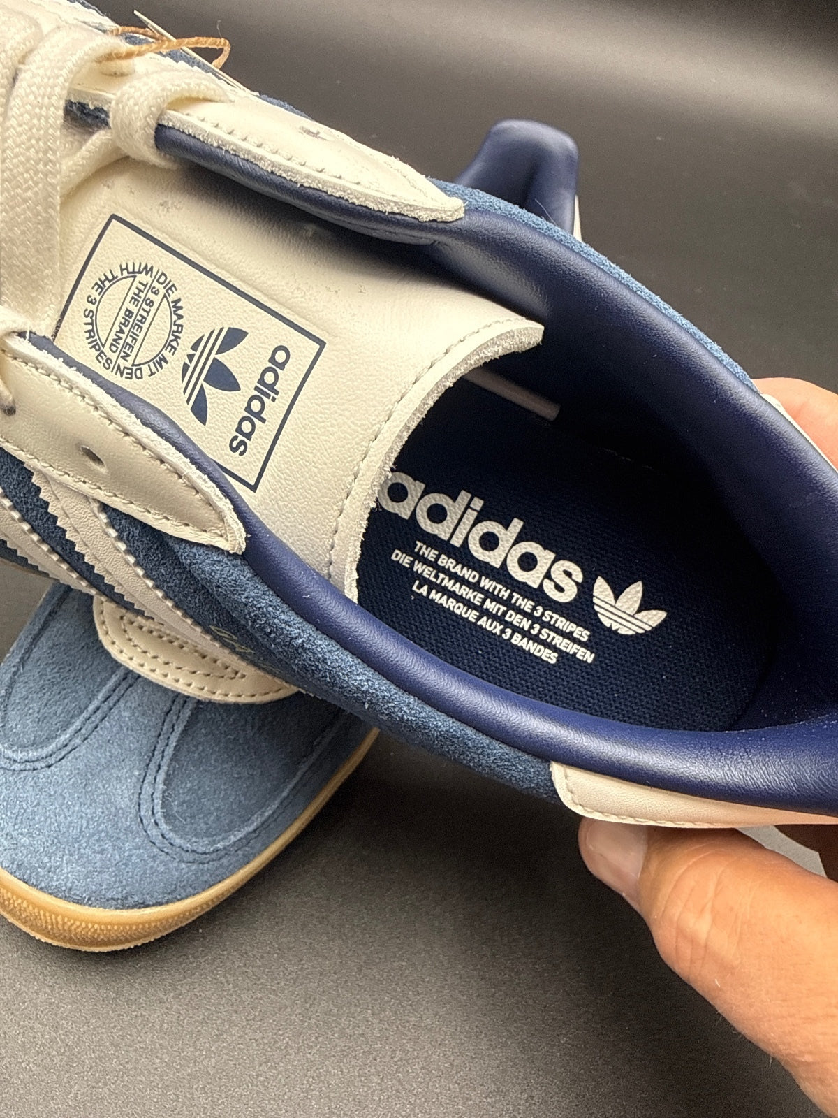 Adidas Gazelle Indoor Sneakers Size 8 US Blue White Gum Sole