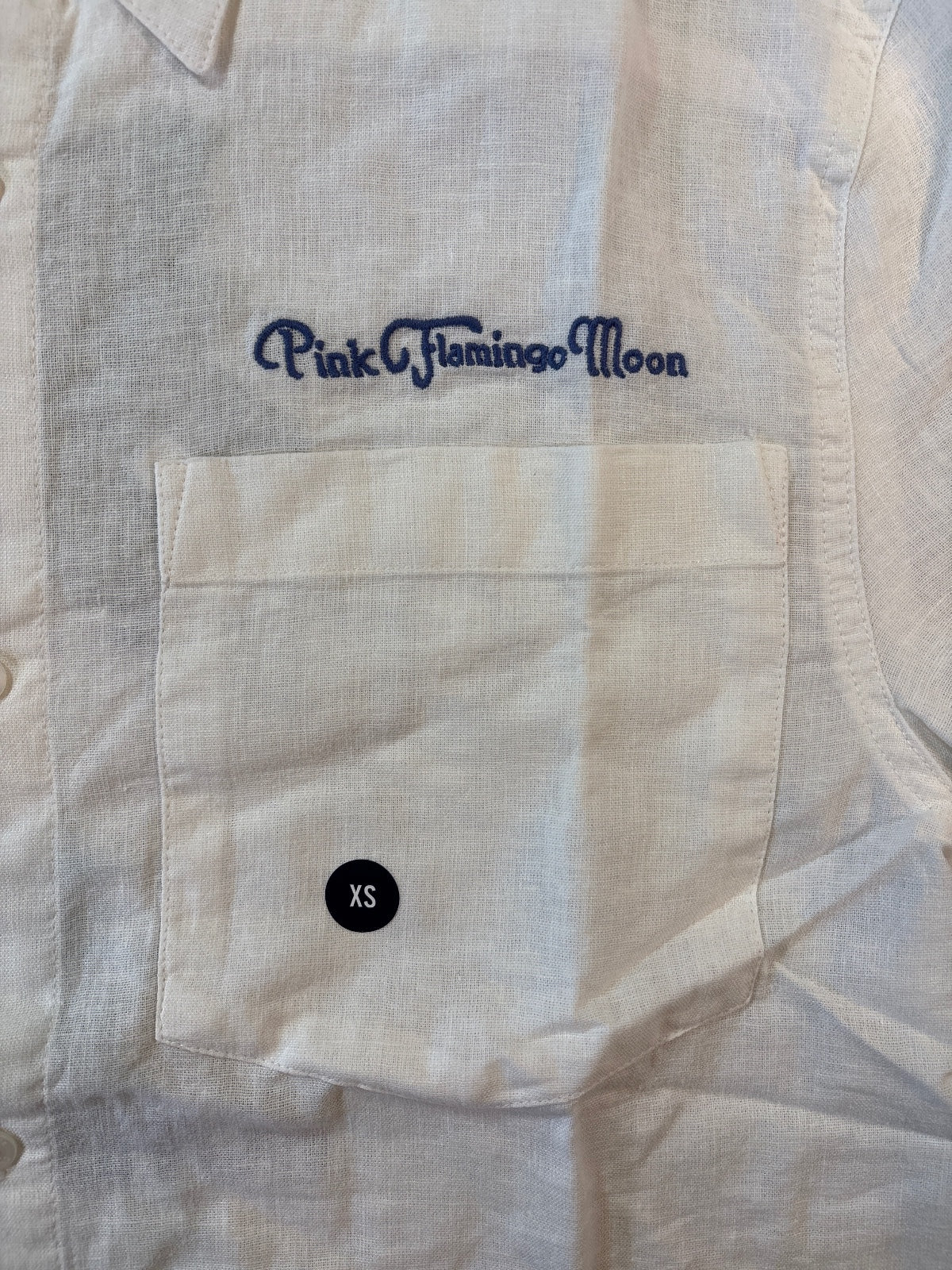 Hollister Linen-Blend White Short Sleeve Shirt XS Boxy Fit