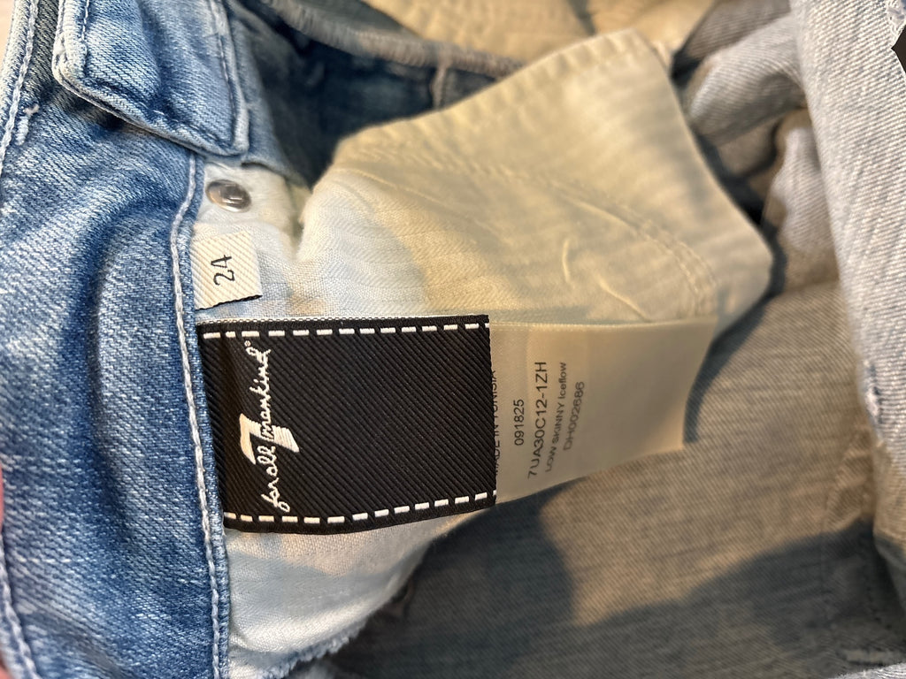 7 For All Mankind Low Skinny Iceflow Jeans Size 24
