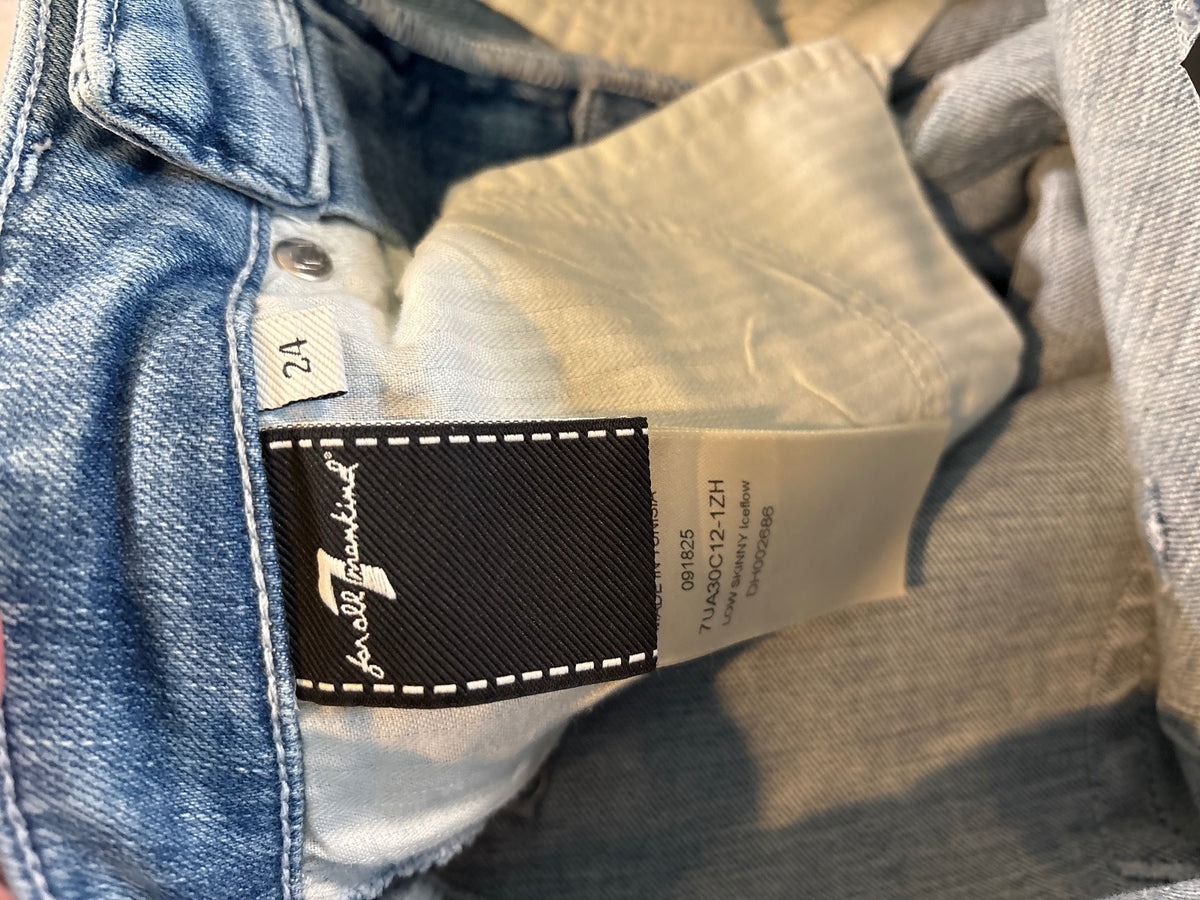 7 For All Mankind Low Skinny Iceflow Jeans Size 24
