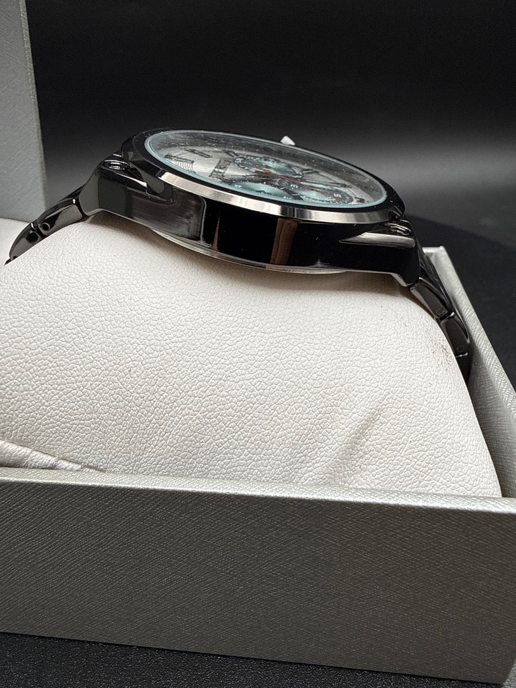 Steve Madden Men's Black Stainless Steel Chronograph Wristwatch