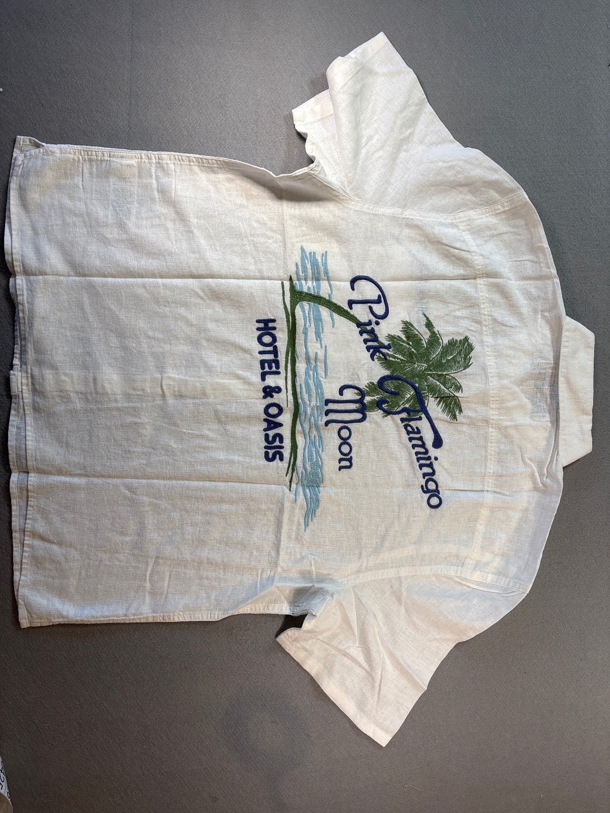 Hollister Men's White Boxy Fit Linen Shirt Large