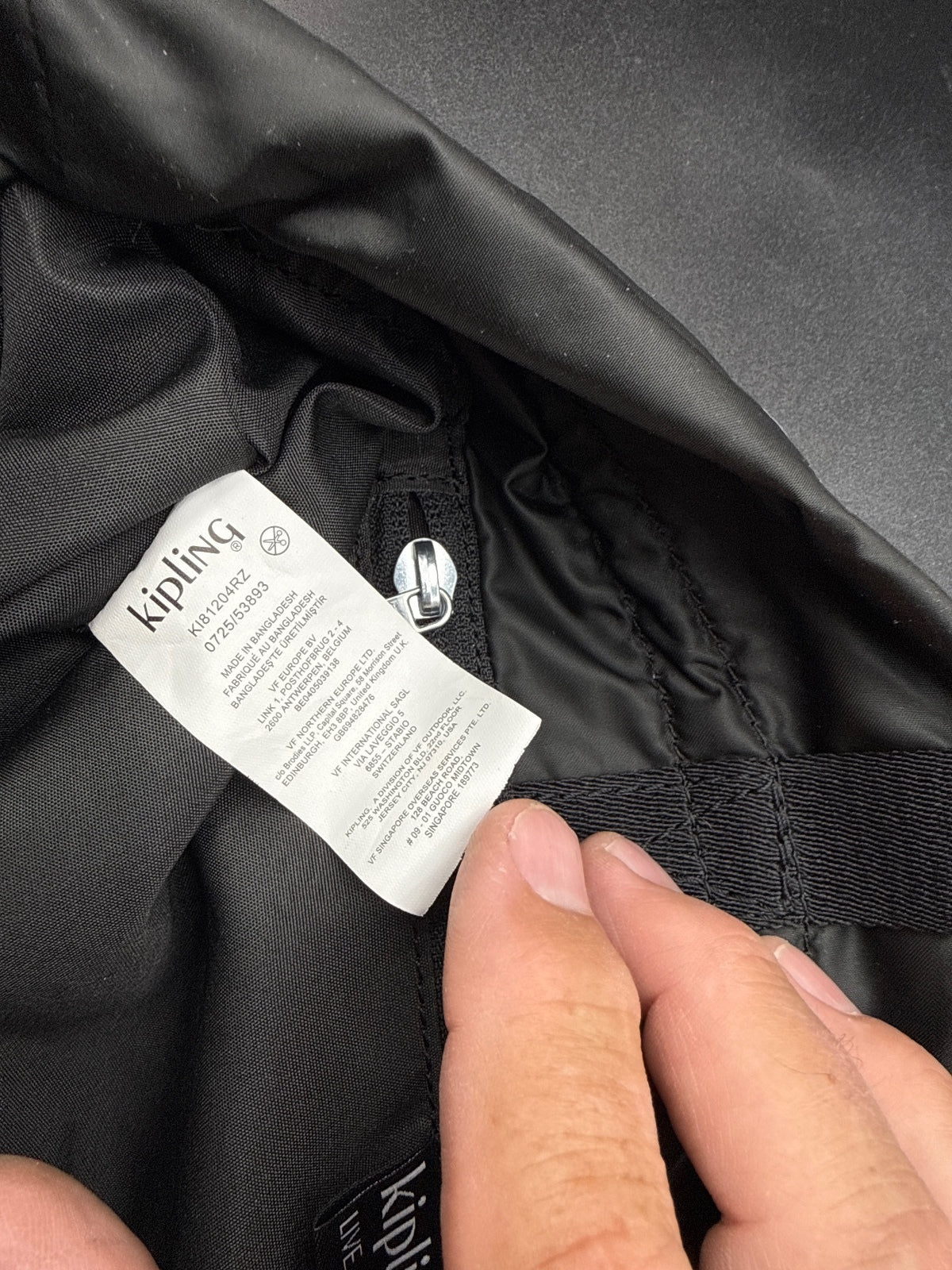 Kipling Black Lightweight Crossbody Bag with Adjustable Strp