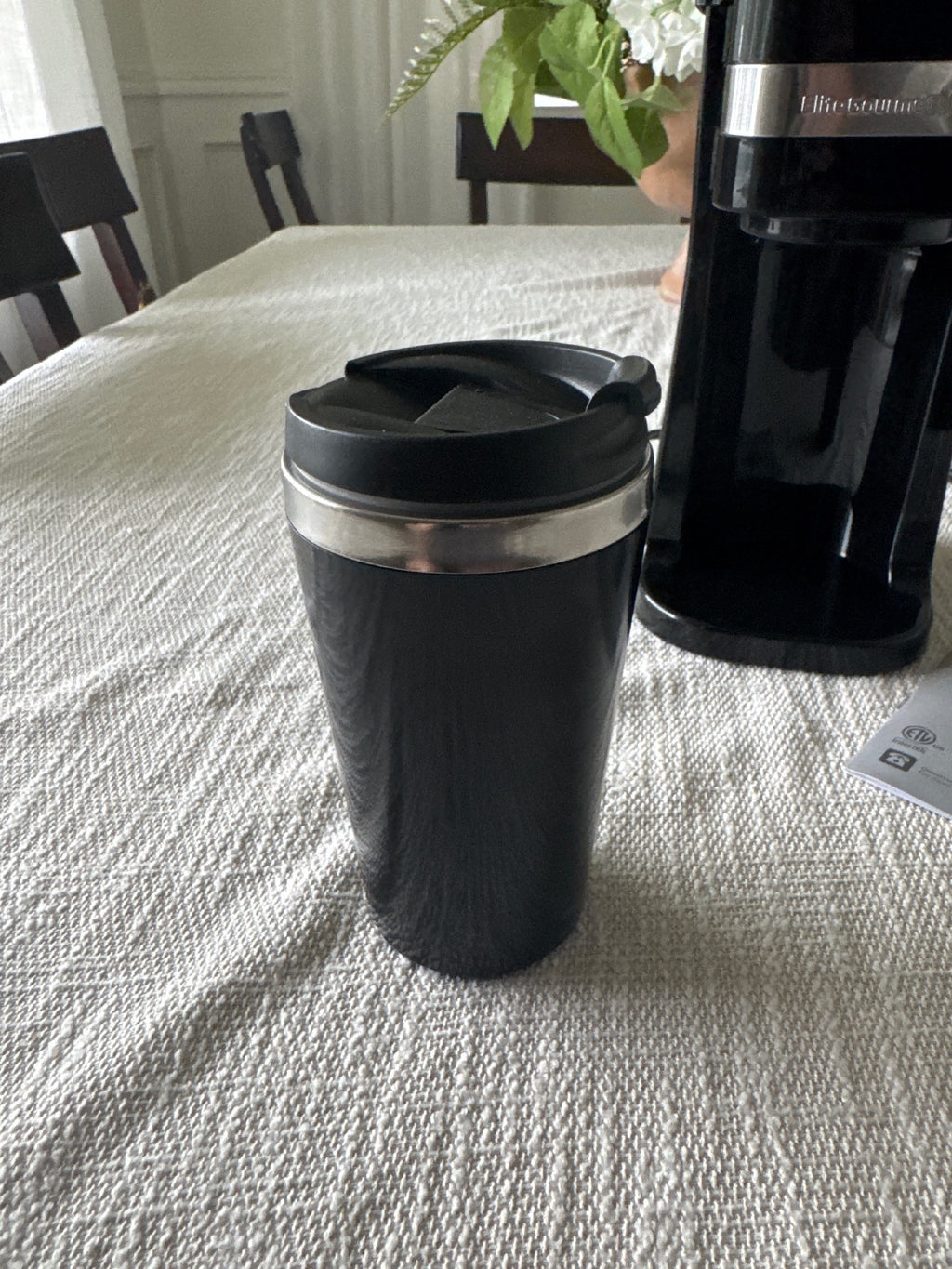 Elite Gourmet Single Serve Coffee Maker with Travel Mug Black