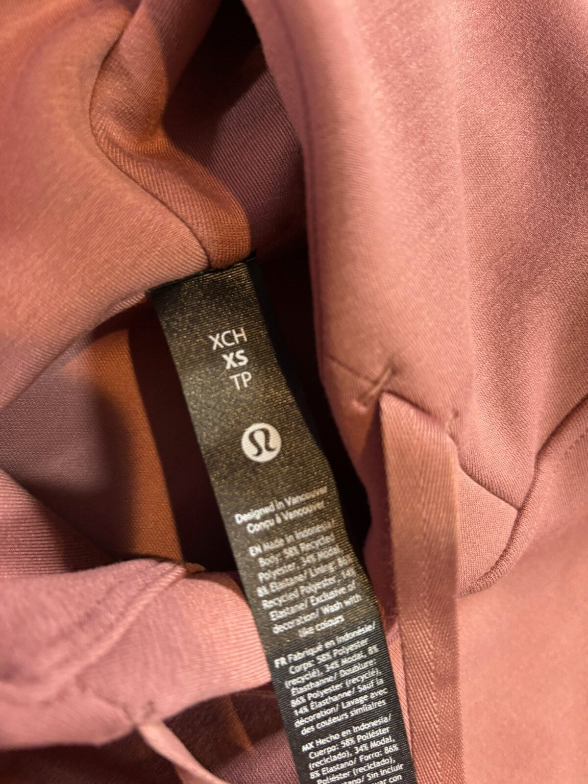 Lululemon Smooth Spacer Pullover Hoodie XS Mauve Pink