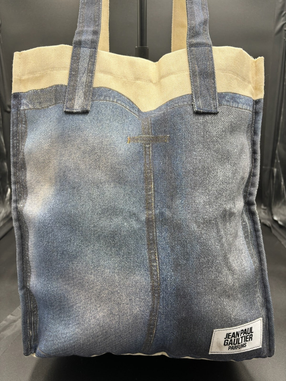 Jean Paul Gaultier Parfums Canvas Tote Bag with Denim Print