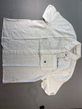 Hollister Men's White Linen Boxy Fit Button-Up Shirt Medium
