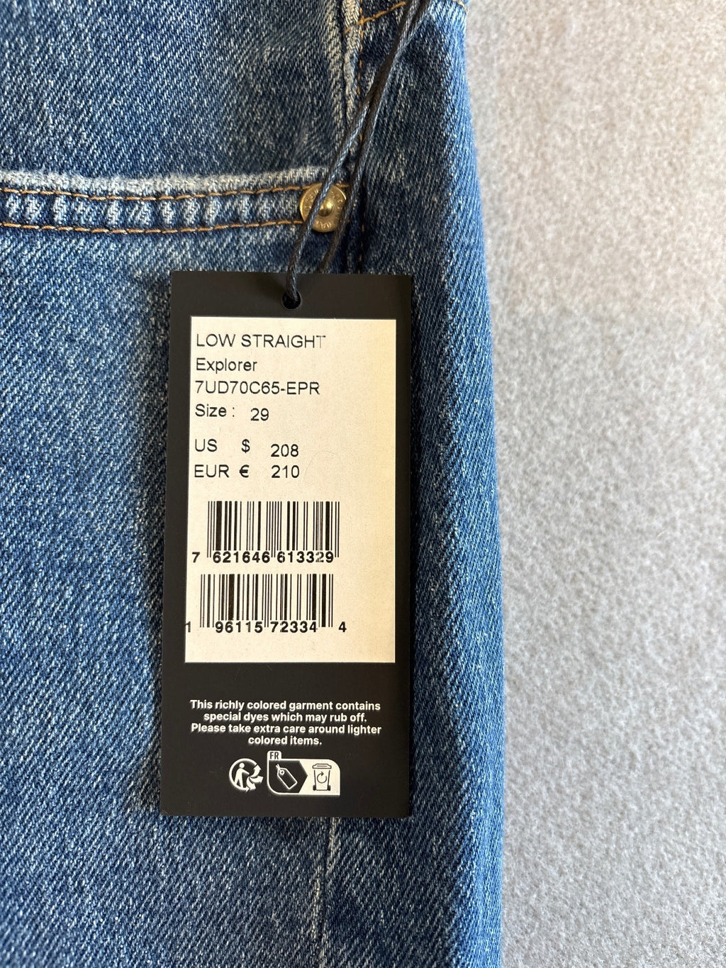 7 For All Mankind Low Straight Explorer Jeans Size 29
