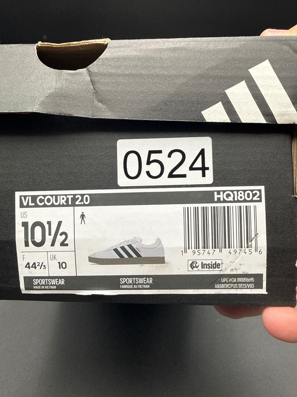 Adidas VL Court 2.0 Men's Sportswear Sneakers Size 10.5