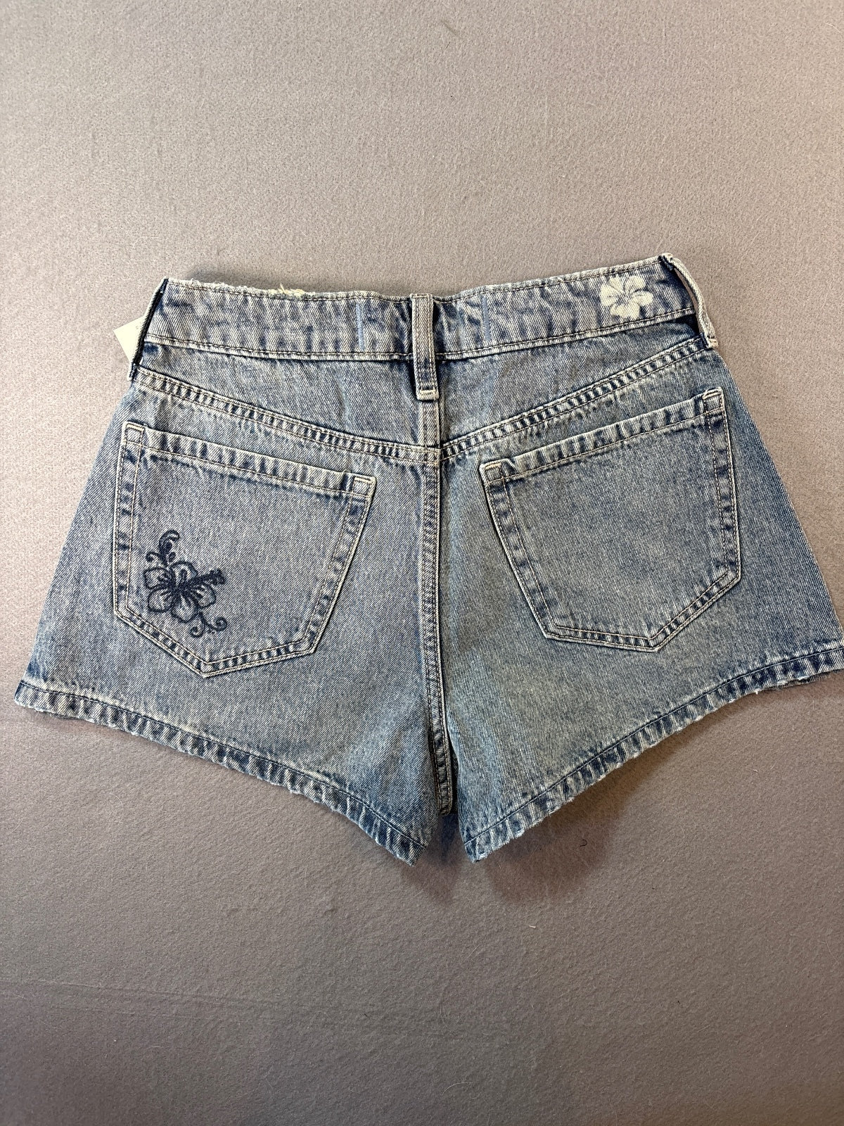Hollister Women's High-Rise A-Line Denim Shorts with Floral/