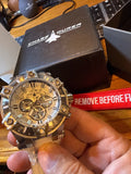 Chase-Durer Men's Stainless Steel Chronograph Wristwatch with White Strap