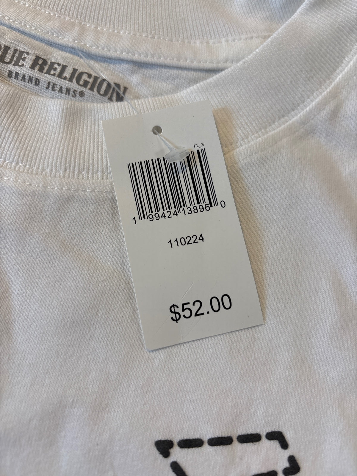 True Religion White Graphic Logo T-Shirt Medium NWT