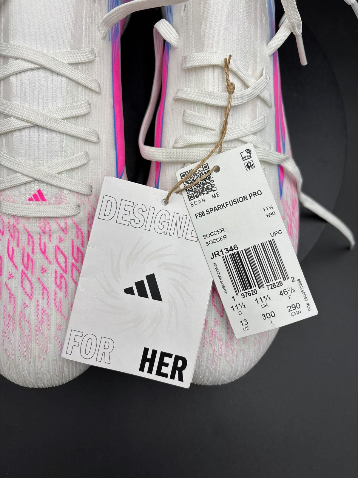 Adidas F50 Sparkfusion Pro FG/AG – White/Pink/Purple – US 13