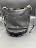 Coach Black Leather Crossbody Bag with Gold Hardware
