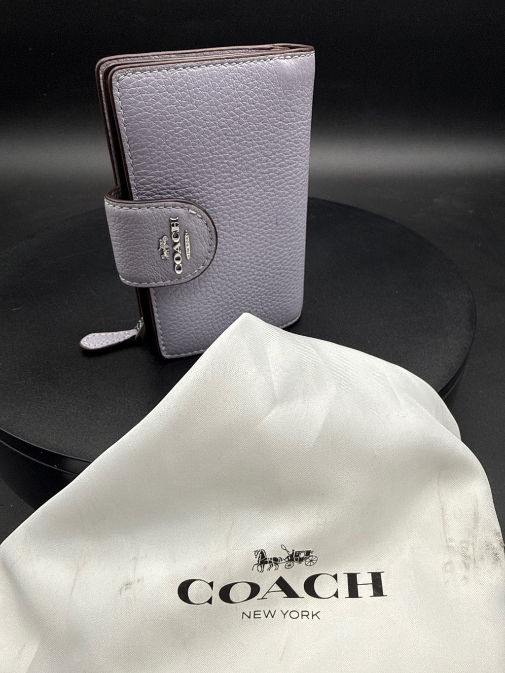 Coach Pebbled Leather Snap Wallet with Zippered Coin Comp
