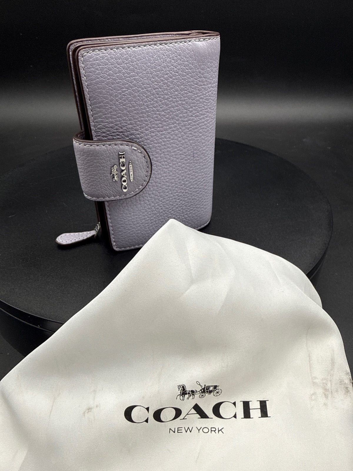 Coach Pebbled Leather Snap Wallet with Zippered Coin Comp