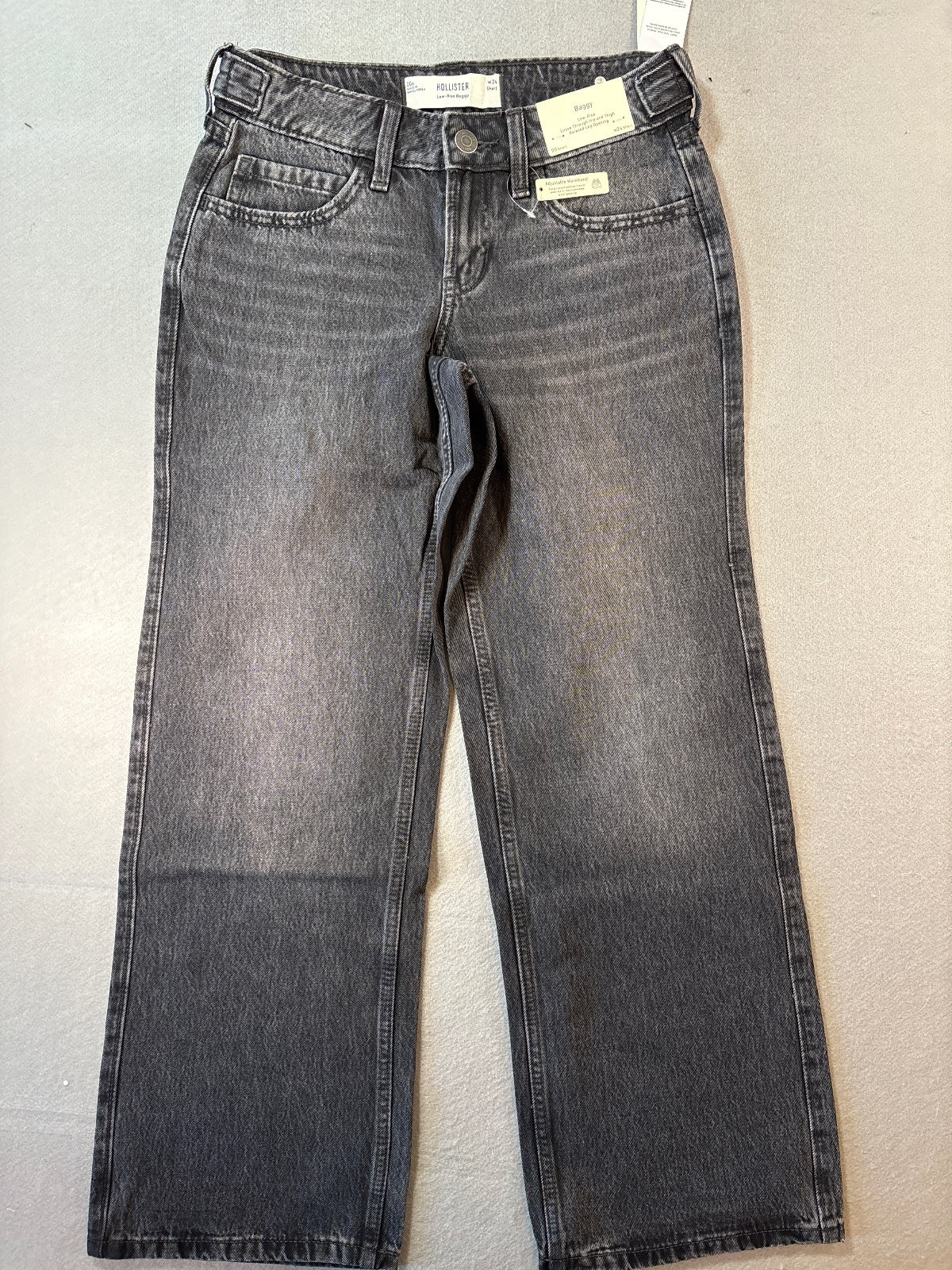 Hollister Low-Rise Baggy Jeans with Adjustable Waistband in